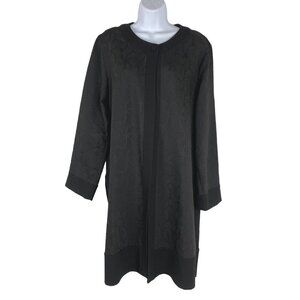 Eileen Fisher Duster Jacquard Swirl Womens‎ Medium Black NWT CJ-1583